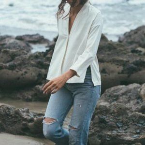 Ozma of California Kimono Wrap Top in Ivory - Size Small